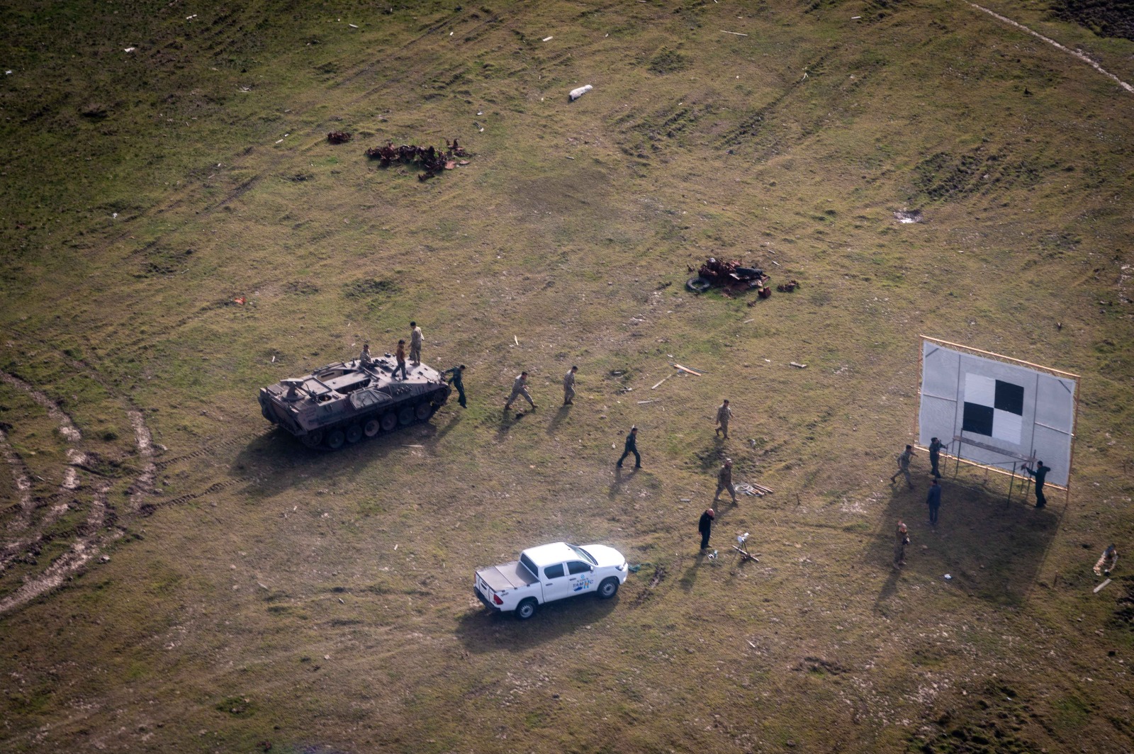 Vista desde arriba del campo de operación de prueba